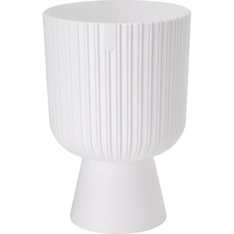 Vaso da fiori rotondo Keli Mika Petit 14 con piedistallo  Bianco