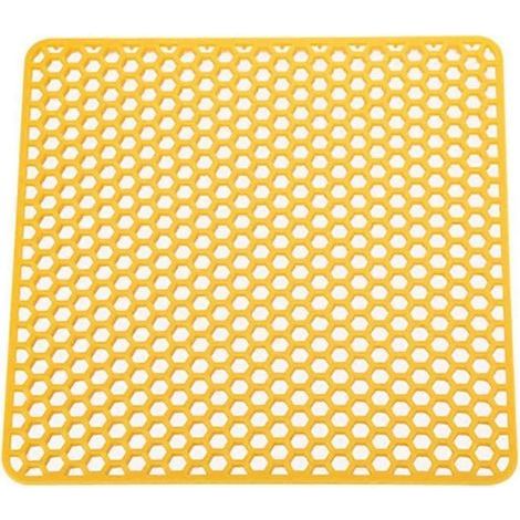 Tapis d'égouttage en silicone alimentaire, antidérapant et flexible, idéal pour la cuisine ou la salle de bain. Protection d'évier multi-usages et facile à nettoyer. (1/5)