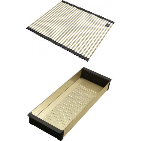 Franke – Panier égouttoir inox 40x30cm – Rollmat et accessoires cuves BXM – Dépliable pour vaisselle – Résistant aux rayures (1/3)