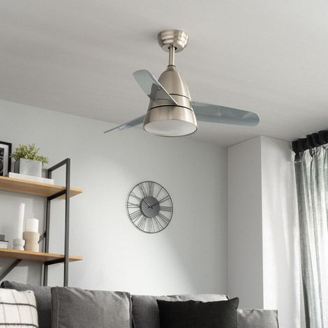 Ventilateur de plafond silencieux industriel gris 91cm – Moteur DC – 6 vitesses – Lumière LED CCT – Télécommande RF jusqu'à 15m – Techbrey (1/5)