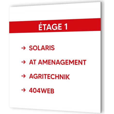 Panneau numéro d'étage personnalisable - Signalétique Dibond Aluminium - Rouge - 20x20 cm, 3 mm, fixation multiple (1/5)