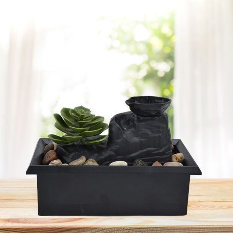 Fontaine décorative USB 3V pour plantes succulentes, petite fontaine de bureau pour attirer la richesse, fontaine à eau en circuit fermé, pot de fleurs. (1/5)