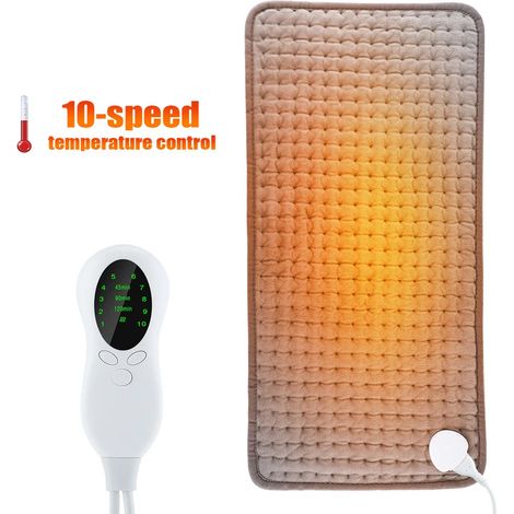 Couverture chauffante (40×76 cm) 110V-240V, 10 réglages de température, avec minuterie (1/5)