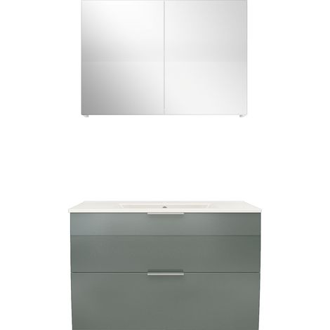 AcquaVapore Badmöbel Set Gently 2 V1 Weiß/Grau MDF Waschtisch 80cm ohne LED Beleuchtung (1/5)