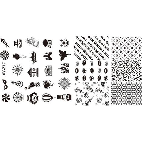 Plaque de stamping manucure rectangle en acier inoxydable, modèle DIY z17 pour impression d'ongles. (1/3)