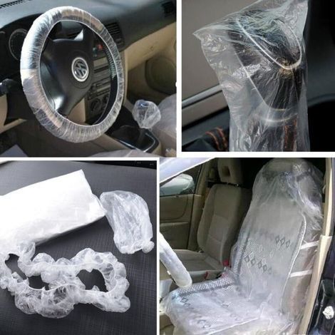 10 Stück 14580 cm Einweg-Abdeckplane aus transparentem Kunststoff zum Schutz von Autositzen Fahrzeug H201 (1/4)