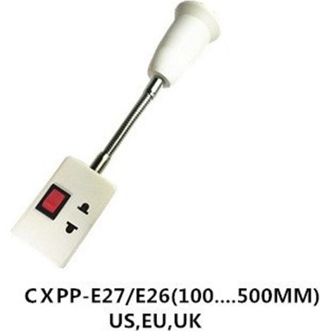 Adaptateur de douille universel E27 (norme Royaume-Uni, UE et États-Unis) avec interrupteur. (1/5)