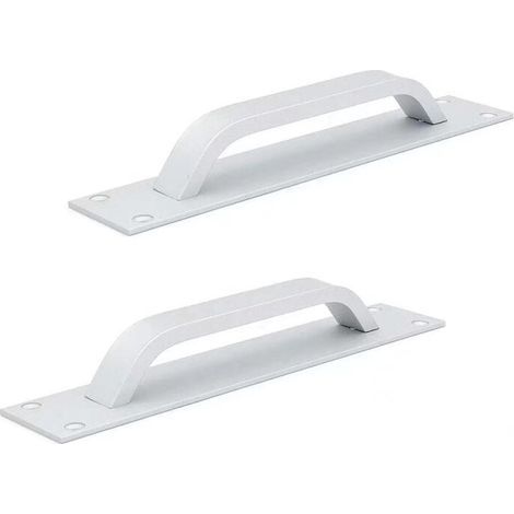 AIDUCHO Juego de 2 manijas para puertas correderas de aleación de aluminio, manijas ignífugas para puertas, manijas para puertas de armarios, de empuje y tracción, 20 cm x 4 cm, blancas (1/5)