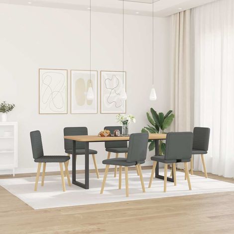 Maison Exclusive - Sedie da Pranzo 6 pz Grigio Scuro in Tessuto