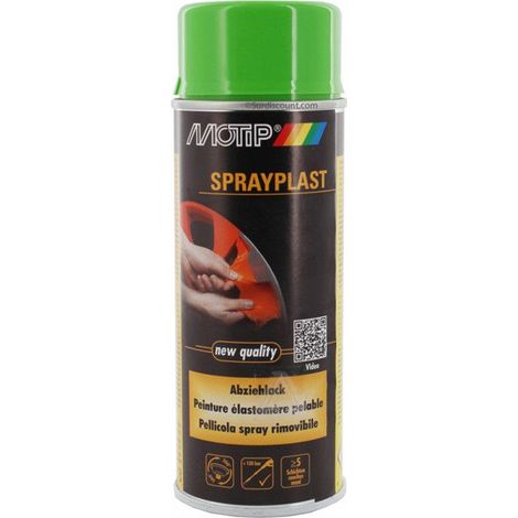 Peinture pelable en aérosol - MOTIP - Sprayplast 396557 - Vert brillant - Élastomère - 400ml