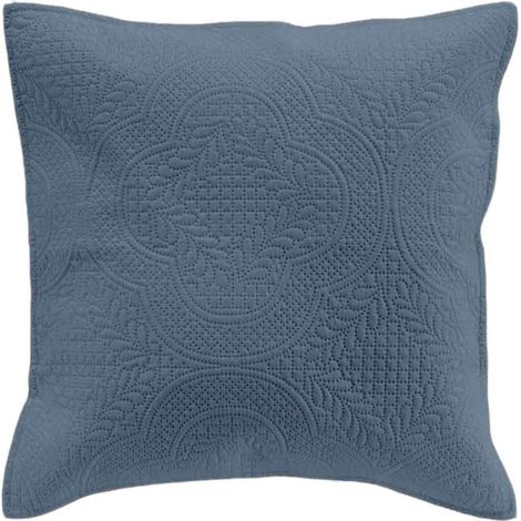 Housse de Coussin "Romane" 40x40cm Bleu (1/4)