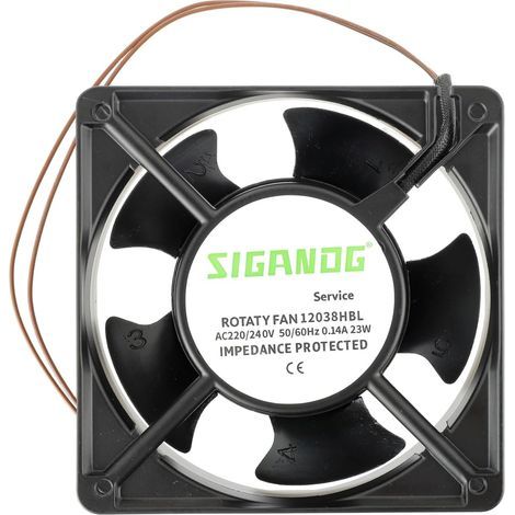 Ventilateur Axial pour Cassette de Cheminée, Insérable, Haute Température, Pales Métalliques, Silencieux, Pour poêles, extracteurs, cheminées, poêles à bois (120 x 120 x 38 mm) (1/5)
