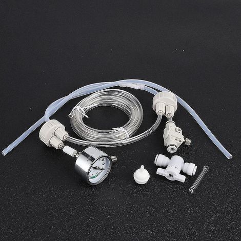 Kit de système CO2 pour aquarium planté (1 pièce) blanc à monter soi-même, comprenant tube, valve, manomètre et bouchon. (1/5)