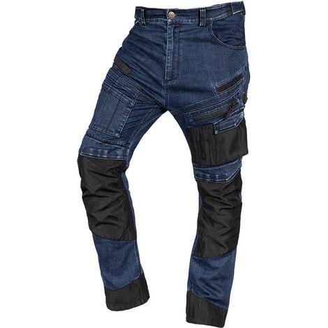 Pantalon de travail en denim Oxford renforcé, bleu marine, taille XL (1/3)