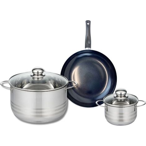 Ensemble de 1 Poêle de cuisson 20 cm et 2 faitouts 12 et 20 cm Elo Prima Brillant (1/5)