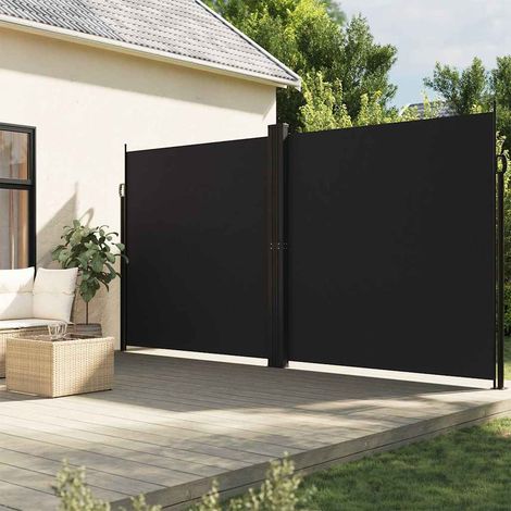 vidaXL Tenda da Sole Laterale Retrattile Nera 200x1200 cm