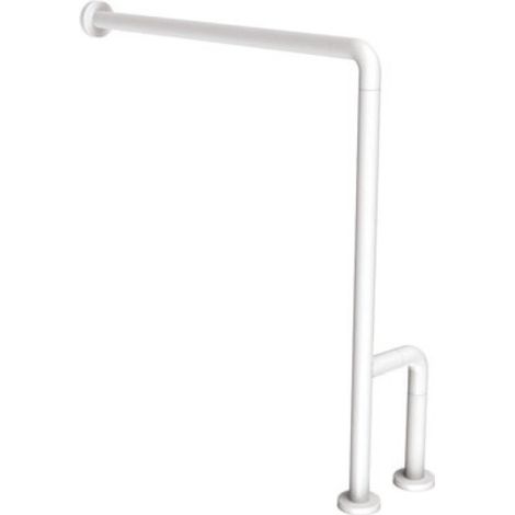 Barra maniglione parete e pavimento per disabili e terza et〠destra o sinistra alluminio nylon bianco (1/3)
