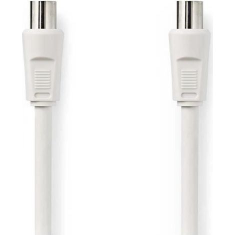Câble coaxial IEC (Coax) mâle IEC (Coax) femelle Nickelé 90 dB 75 Ohm Double blindage 10.0 m Rond PVC Blanc Enveloppe (1/4)