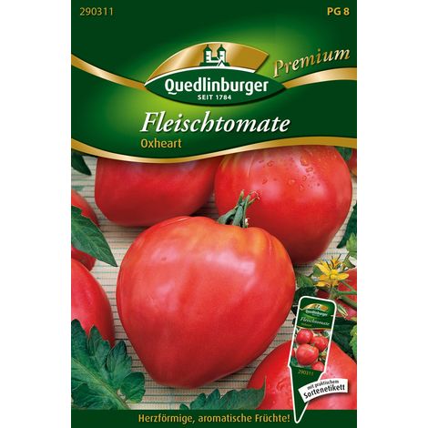 Quedlinburger Saatgut – Tomate charnue Oxheart (cœur de bœuf) – Graines de légumes, fruits jusqu'à 500 g (1/2)