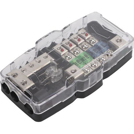 Boîtier de fusibles 4 voies avec témoin LED, accessoire audio auto pour quad, UTV, caravane, remorque, bateau (1/5)