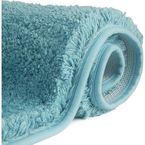 Tapis de Bain Antidérapant à Poils Longs en Microfibre, Tapis de Sol Lavable en Machine avec Microfibre Douces Absorbant l'eau pour la Baignoire, la Douche et la Salle de Bain (1/5)
