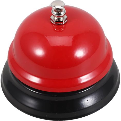 Timbre de servicio rojo con botón pulsador, timbre compacto para restaurante/oficina/juegos/recepción.