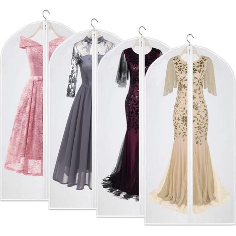 QAZQA Housses de Vêtements, Lot de 8 Couverture de Costume Anti-Poussière Transparent, Sac de Vêtement avec Zip et Housses de Protection pour Chemise/ Transparentes Costume (60 x 80cm) (1/5)