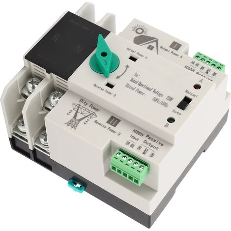 Automatischer Umschalter 2P 80A AC230V 50/60Hz, schnelles Schalten in Millisekunden, zeitgesteuerter Regler, Photovoltaik-Netzumschaltung, duale Stromversorgung. (1/5)