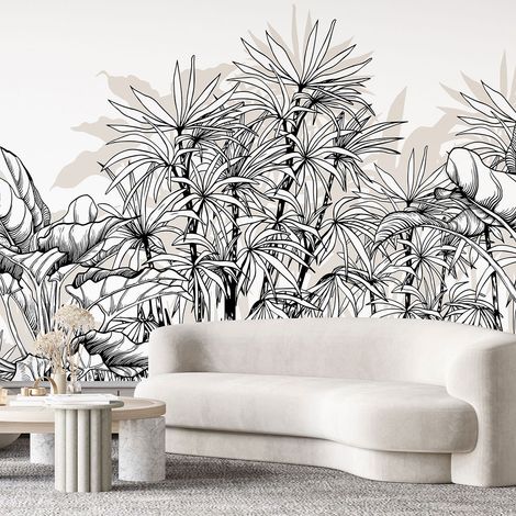 Papier peint panoramique - Plantes tropicales - 130 cm x 66 cm (1/4)