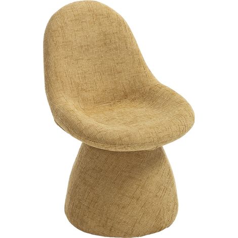 Wahson Dining Chairs Chenille, Swivel Kitchen Chairs Armless for Dining Room Kitchen Lounge Living Room, Yellow