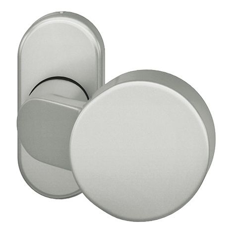 FSB RT-Türknopf feststehend Ros.oval/unsichtbare Bef. Aluminium naturfarbig
