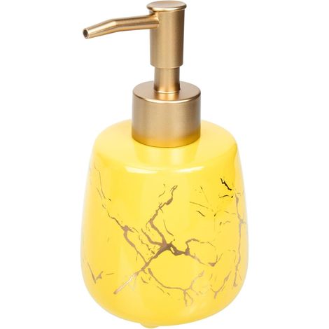 Distributeur de Savonnette Liquide pour 300ml en Céramique et Pompe Résistante Rouille Design Élégant Capacité Généreuse pour Gel et Lotion Salle de Bain à Domicile (1/5)