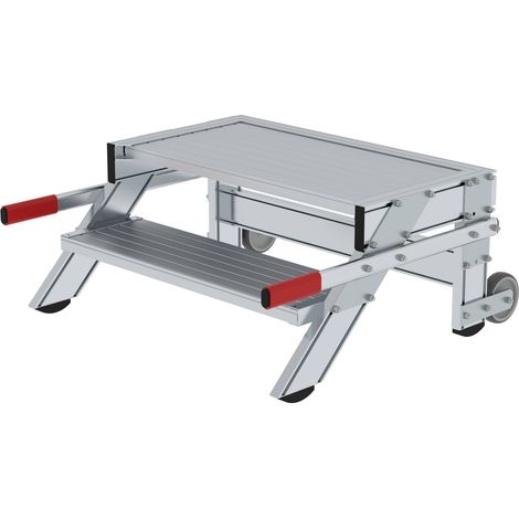 MUNK Arbeitspodest fahrbar Aluminium geriffelt 800mm Stufenbreite 2 Stufen (1/4)