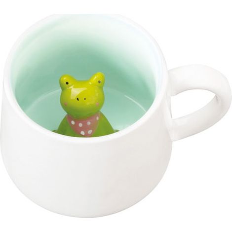 4 Mug Miam Blau mit Frosch 3D - Amefa Médard de Noblat