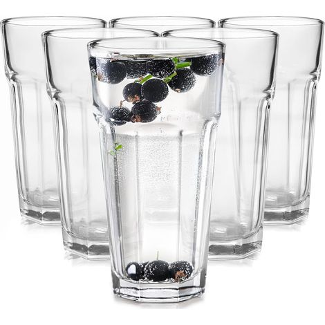 Lot de 6 Verres, 320 ml, Verre transparent, Forme classique, Cocktail café jus, Maison restaurant bar (1/5)