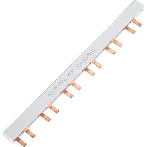 Barre de Cuivre 2P 63A 12 Circuits pour Tableau Électrique, Conductivité Élevée 230-415V (1/5)