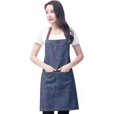 1 Tablier, Denim, Ajustable, Bleu, 80x60 cm, Cuisine, Jardinage, Unisexe (1/4)