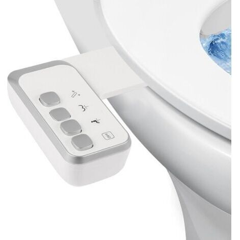 Fixation de bidet pour toilettes, bidet hygiénique à double buse non électrique, autonettoyant et pression d'eau réglable pour lavage avant et arrière (1/4)