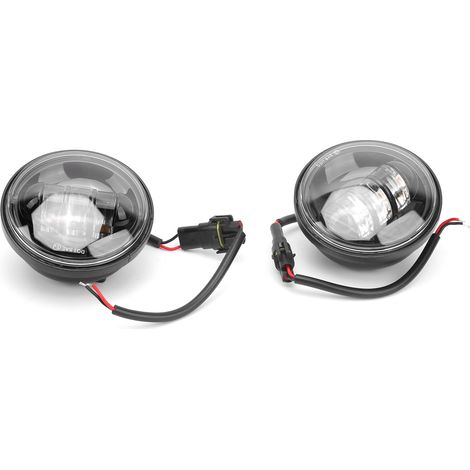 Universelles LED-Nebelscheinwerfer-Set für Motorräder (2 Leuchten), 4,5-Zoll-Zusatzseitenleuchten, 60 W, 6500 K, wasserdicht, schwarzer Reflektor (1/5)