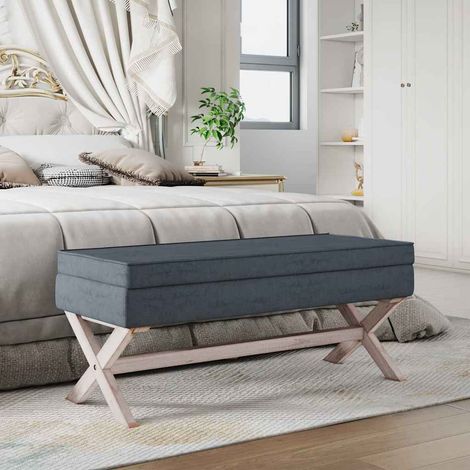 vidaXL Taburete con almacenaje terciopelo gris oscuro 110x45x49 cm (1/5)
