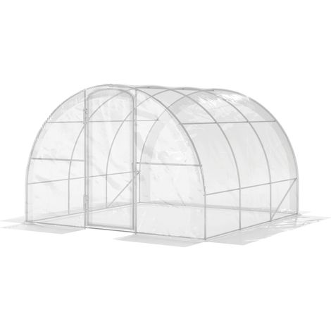 Serre de jardin tunnel 3x3x2m (9m²) avec porte à charnières, bâche PE 150g/m² pour légumes, plantes et fleurs (1/5)