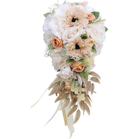 Bouquet de Fleurs Artificielles en Soie Crémeuses - Décoration et Accessoires
