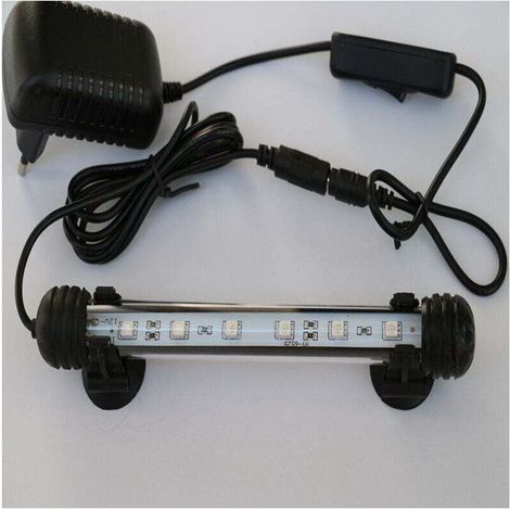 LED light for acuario, LED illuminación anfibia para pecera, luz de buceo, lámpara de bajo sumo, sin ruido (blanca, 18 cm) (1/4)