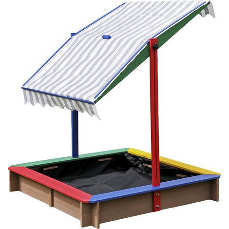 Dobar Sandkasten farbig mit Dach 111 x 111 cm (1/2)