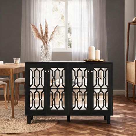 Buffet coloris noir en MDF 63 x 15,8 x 33,1 cm (1/5)