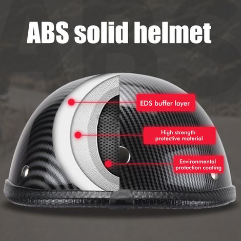 Casque moto rétro demi-visage avec mentonnière nylon réglable, casque scooter électrique, coque robuste, taille unique, noir mat. (1/5)