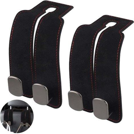 Set di 2 ganci per poggiatesta auto, ganci multifunzionali per schienale sedile auto, gancio poggiatesta sedile posteriore auto, accessori per interni auto, appendiabiti (1/4)