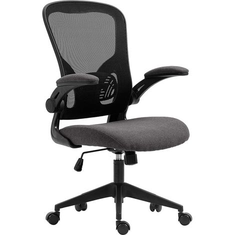 Sedia da ufficio IPOLIST – Tessuto a rete nero e grigio – Comfort e modernità per il tuo spazio lavorativo