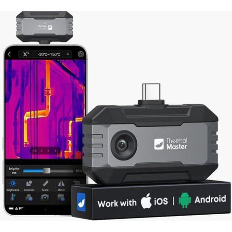 Thermal Master P1 Caméra Thermique iPhone & Android USB-C – Résolution IR 320x240 – 25 Hz – -20 à 600°C – Zoom 15x (1/3)