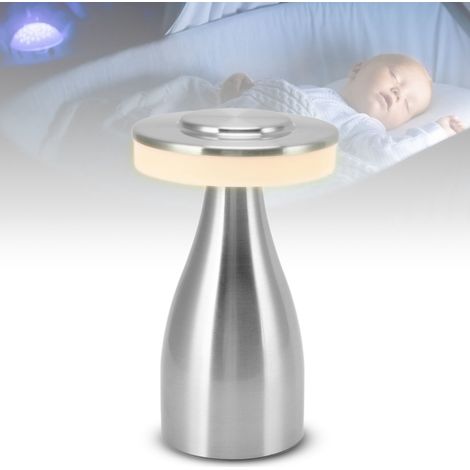 Tragbare LED-Tischleuchte mit Berührungssensor, 3 mittleren Farbtemperaturen, Akku, Nachtlicht für Kinder, dekorative Schreibtischlampe für Restaurants, silberfarben (1/5)